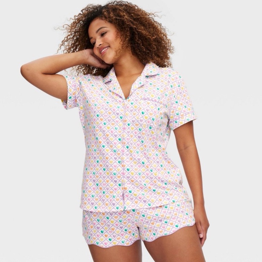 Roller Rabbit Target Geo Hearts Short Sleeve Pajamas Set